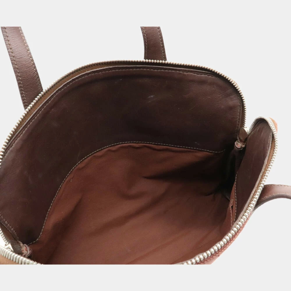 Hermes Sack Eve PM Tote Bag Toile Ash Canvas Leather Engine Brown Dark For Women 5 Hermes Sack Eve PM Tote Bag Toile Ash Canvas Leather Engine Brown Dark For Women - Image 3