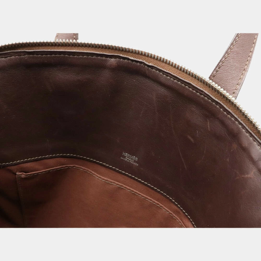 Hermes Sack Eve PM Tote Bag Toile Ash Canvas Leather Engine Brown Dark For Women 6 Hermes Sack Eve PM Tote Bag Toile Ash Canvas Leather Engine Brown Dark For Women - Image 4