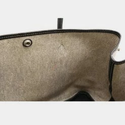 Hermes Garden PM Tote Bag Toile Ash Leather Gray Black For Women -Deals Hermes Store luxury women hermes used handbags p625734 003