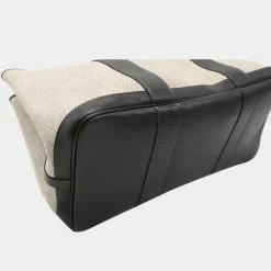 Hermes Garden PM Tote Bag Toile Ash Leather Gray Black For Women -Deals Hermes Store luxury women hermes used handbags p625734 008