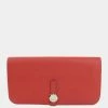 Hermes Dogon Long Red Purse Taurillon Ladies HERMES For Women -Deals Hermes Store luxury women hermes used handbags p625736 003