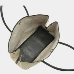 Hermes Garden PM Tote Bag Toile Ash Leather Gray Black J Engraved For Women -Deals Hermes Store luxury women hermes used handbags p625744 003