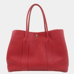 Hermes Garden PM Rouge Kazak Tote Bag Negonda Ladies For Women -Deals Hermes Store luxury women hermes used handbags p625780 001