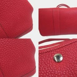 Hermes Garden PM Rouge Kazak Tote Bag Negonda Ladies For Women -Deals Hermes Store luxury women hermes used handbags p625780 004