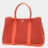 Hermes Garden Party TPM 30 Country Toile Orange Poppy Capsine X Engraved Handbag For Women -Deals Hermes Store luxury women hermes used handbags p625781 001