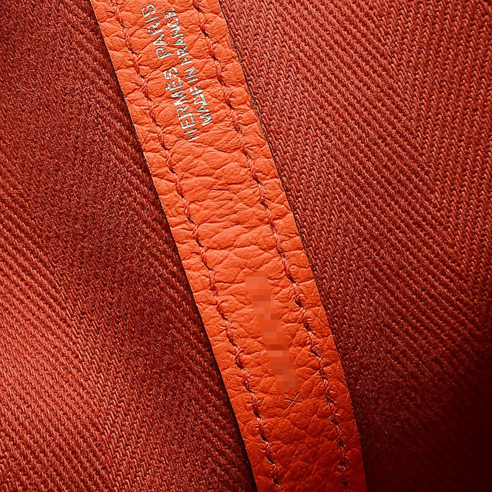 Hermes Garden Party TPM 30 Country Toile Orange Poppy Capsine X Engraved Handbag For Women 7 Hermes Garden Party TPM 30 Country Toile Orange Poppy Capsine X Engraved Handbag For Women - Image 5