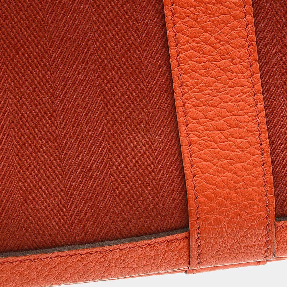 Hermes Garden Party TPM 30 Country Toile Orange Poppy Capsine X Engraved Handbag For Women 10 Hermes Garden Party TPM 30 Country Toile Orange Poppy Capsine X Engraved Handbag For Women - Image 8