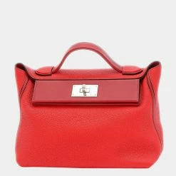Hermes Sack 24 29 Van Quatre Togo Rouge Coo D Engraved For Women