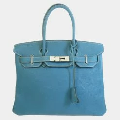 Hermes Birkin 30 Taurillon Blue Gene Handbag Ladies HERMES For Women
