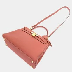 Hermes Kelly 28 Inner Stitch Togo Rose Tea ? Q Engraved Handbag 0022 HERMES For Women -Deals Hermes Store luxury women hermes used handbags p625847 004