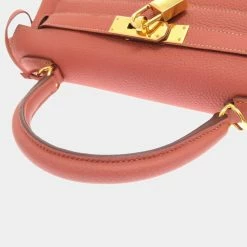 Hermes Kelly 28 Inner Stitch Togo Rose Tea ? Q Engraved Handbag 0022 HERMES For Women -Deals Hermes Store luxury women hermes used handbags p625847 006
