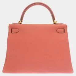 Hermes Kelly 28 Inner Stitch Togo Rose Tea ? Q Engraved Handbag 0022 HERMES For Women -Deals Hermes Store luxury women hermes used handbags p625847 008