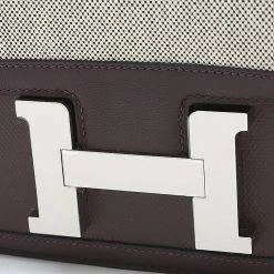 Hermes Constance 24 Swift Toile Grand Rouge Serie Z Engraved Shoulder Bag For Women -Deals Hermes Store luxury women hermes used handbags p625851 001