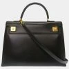 Hermes Piano Kelly 35 Box Calf Black ? X Engraved Handbag 0042 HERMES For Women -Deals Hermes Store luxury women hermes used handbags p625858 001