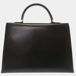 Hermes Piano Kelly 35 Box Calf Black ? X Engraved Handbag 0042 HERMES For Women -Deals Hermes Store luxury women hermes used handbags p625858 004