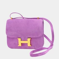 Hermes Constance 3 Mini 18 Dobris Violet Z Engraved Shoulder Bag For Women