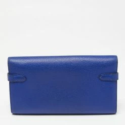 Hermes Blue Electric Epsom Leather Kelly Classic Wallet For Women -Deals Hermes Store luxury women hermes used handbags p625899 003