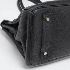 Hermes Black Clemence Leather Gold Finish Shoulder Birkin JPG 42 Bag For Women -Deals Hermes Store luxury women hermes used handbags p627018 010