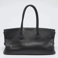 Hermes Black Clemence Leather Gold Finish Shoulder Birkin JPG 42 Bag For Women -Deals Hermes Store luxury women hermes used handbags p627018 014