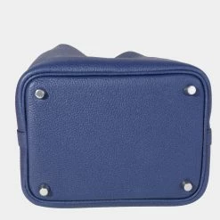 Hermes Blue Saphir Maurice Picotin Lock 18 PHW For Women 12 Hermes Blue Saphir Maurice Picotin Lock 18 PHW For Women -Deals Hermes Store luxury women hermes used handbags p627853 003