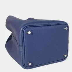 Hermes Blue Saphir Maurice Picotin Lock 18 PHW For Women 15 Hermes Blue Saphir Maurice Picotin Lock 18 PHW For Women -Deals Hermes Store luxury women hermes used handbags p627853 007