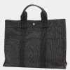 Hermes Aleline MM Tote Bag Canvas Gray For Women -Deals Hermes Store luxury women hermes used handbags p628110 002