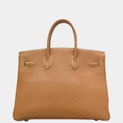 Hermes Birkin 35 Handbag Gold G Metal Fittings Togo H Engraved For Women 21 Hermes Birkin 35 Handbag Gold G Metal Fittings Togo H Engraved For Women -Deals Hermes Store luxury women hermes used handbags p628115 007