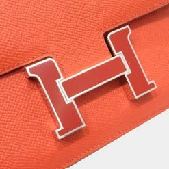 Hermes Constance 18 Shoulder Bag Capsine Vaux Epson Z Engraved For Women -Deals Hermes Store luxury women hermes used handbags p628118 002