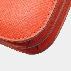 Hermes Constance 18 Shoulder Bag Capsine Vaux Epson Z Engraved For Women -Deals Hermes Store luxury women hermes used handbags p628118 005