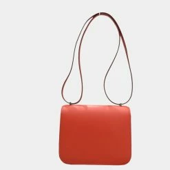 Hermes Constance 18 Shoulder Bag Capsine Vaux Epson Z Engraved For Women -Deals Hermes Store luxury women hermes used handbags p628118 006