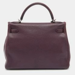 Hermes Violet Chevre De Coromandel Leather Palladium Plated Kelly 32 Bag For Women -Deals Hermes Store luxury women hermes used handbags p628367 010