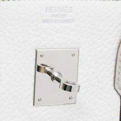 Hermes Gris Perle/Blanc/Mykonos Clemence And Lizard Club Birkin 35 Bag For Women -Deals Hermes Store luxury women hermes used handbags p628385 004