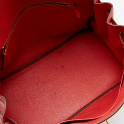 Hermes Rouge Pivoine Clemence Leather Gold Plated Birkin 35 Bag For Women -Deals Hermes Store luxury women hermes used handbags p628415 009