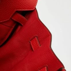 Hermes Rouge Pivoine Clemence Leather Gold Plated Birkin 35 Bag For Women -Deals Hermes Store luxury women hermes used handbags p628415 012