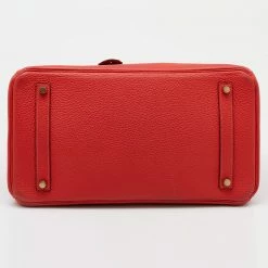 Hermes Rouge Pivoine Clemence Leather Gold Plated Birkin 35 Bag For Women -Deals Hermes Store luxury women hermes used handbags p628415 014