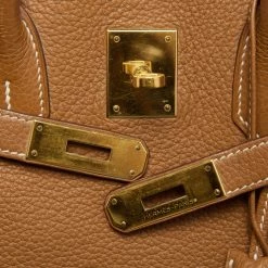 Hermes Gold Ardennes Leather Gold Finish Birkin 35 Bag For Women -Deals Hermes Store luxury women hermes used handbags p629688 006