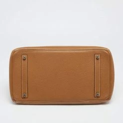 Hermes Gold Ardennes Leather Gold Finish Birkin 35 Bag For Women -Deals Hermes Store luxury women hermes used handbags p629688 1650630950 017