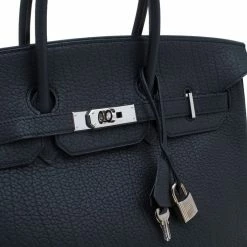 Hermes Noir Fjord Leather Palladium Hardware Birkin 35 Bag For Women 27 Hermes Noir Fjord Leather Palladium Hardware Birkin 35 Bag For Women -Deals Hermes Store luxury women hermes used handbags p63112 008