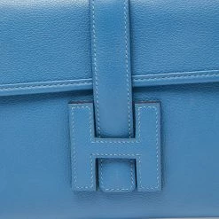 Hermes Hermès Bleu Agate Evercolor Leather Elan Jige 29 Clutch For Women -Deals Hermes Store luxury women hermes used handbags p631349 007