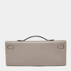 Hermes Gris Asphalt Swift Leather Kelly Cut Clutch For Women -Deals Hermes Store luxury women hermes used handbags p631352 008