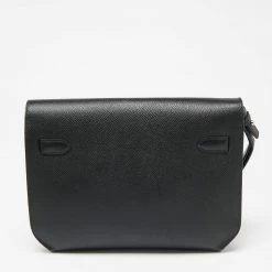 Hermes Black Epsom Leather Kelly Depeches 25 Pouch For Women -Deals Hermes Store luxury women hermes used handbags p631592 014
