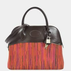 Hermes 2Way Bored 31 Brown Multicolor Vibrato Box Calf Ladies Shoulder Bag For Women