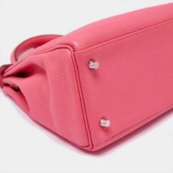 Hermes Rose Lipstick Togo Leather Palladium Finish Kelly Retourne 28 Bag For Women -Deals Hermes Store luxury women hermes used handbags p631906 002