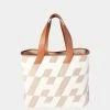 Hermes Ecru Toile & Gold Swift Cabas H En Biais 40 For Women
