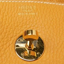 Hermes Jaune Ambre Clemence Leather Gold Finish Lindy 30 Bag For Women -Deals Hermes Store luxury women hermes used handbags p632739 011