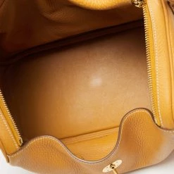 Hermes Jaune Ambre Clemence Leather Gold Finish Lindy 30 Bag For Women -Deals Hermes Store luxury women hermes used handbags p632739 012