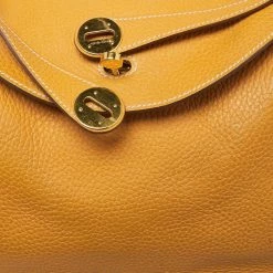 Hermes Jaune Ambre Clemence Leather Gold Finish Lindy 30 Bag For Women -Deals Hermes Store luxury women hermes used handbags p632739 013