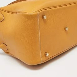 Hermes Jaune Ambre Clemence Leather Gold Finish Lindy 30 Bag For Women -Deals Hermes Store luxury women hermes used handbags p632739 016
