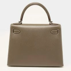 Hermes Etoupe Epsom Leather Palladium Finish Kelly Sellier 28 Bag For Women 24 Hermes Etoupe Epsom Leather Palladium Finish Kelly Sellier 28 Bag For Women -Deals Hermes Store luxury women hermes used handbags p635825 007