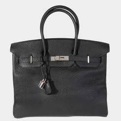 Hermes Black Togo Birkin 35 PHW For Women